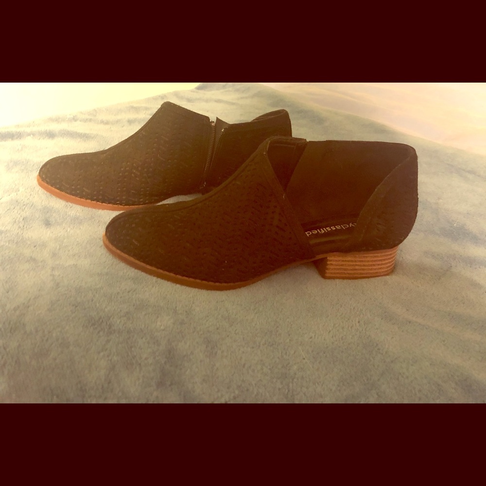 Black Cutout Booties